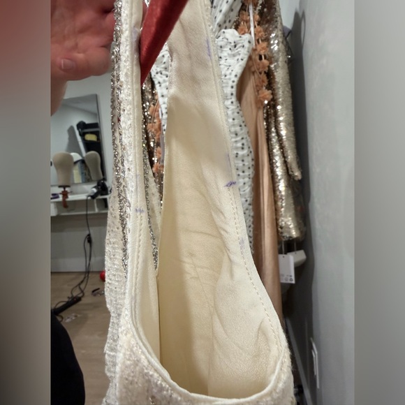 Self-Portrait Beige Boucle Mini Dress with Embellishments - Picture 8 of 9